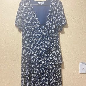 Navy blue floral dress